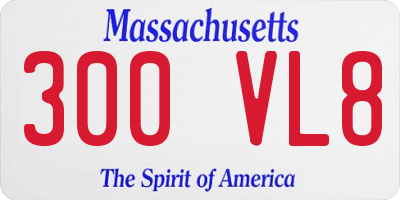 MA license plate 300VL8