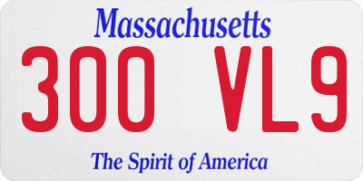MA license plate 300VL9
