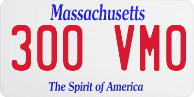 MA license plate 300VM0