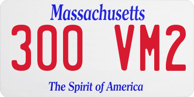 MA license plate 300VM2