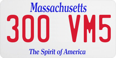 MA license plate 300VM5