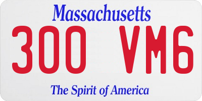 MA license plate 300VM6