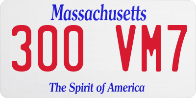 MA license plate 300VM7