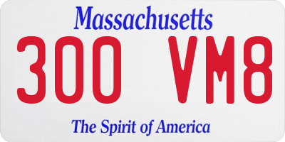 MA license plate 300VM8