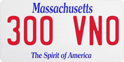 MA license plate 300VN0
