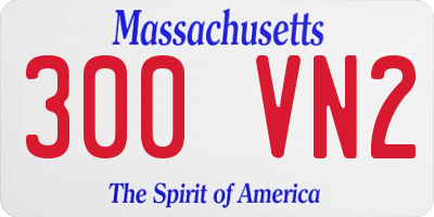 MA license plate 300VN2