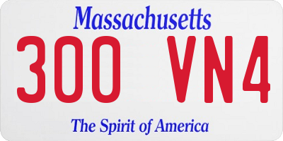MA license plate 300VN4