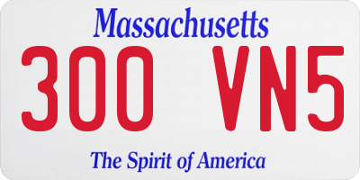 MA license plate 300VN5