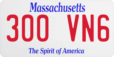 MA license plate 300VN6
