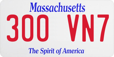 MA license plate 300VN7