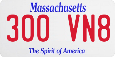 MA license plate 300VN8