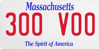 MA license plate 300VO0