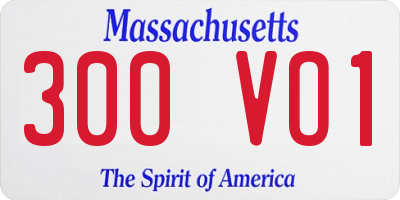 MA license plate 300VO1