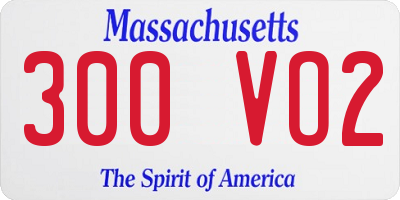MA license plate 300VO2