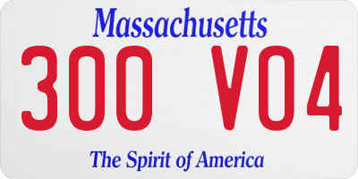 MA license plate 300VO4