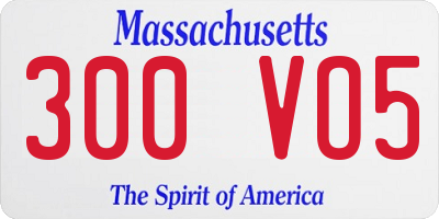MA license plate 300VO5