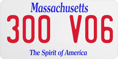 MA license plate 300VO6