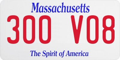 MA license plate 300VO8