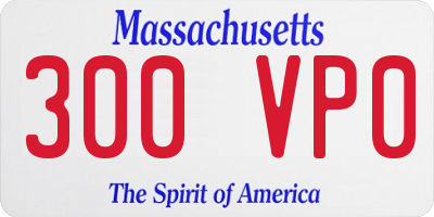MA license plate 300VP0