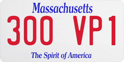 MA license plate 300VP1