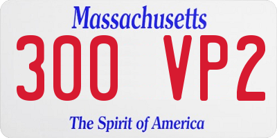 MA license plate 300VP2
