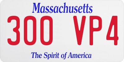 MA license plate 300VP4