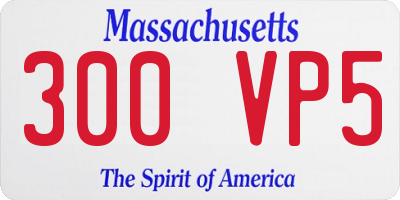 MA license plate 300VP5