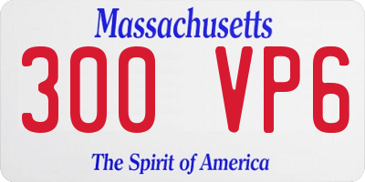 MA license plate 300VP6