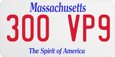 MA license plate 300VP9