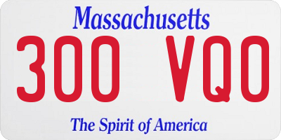 MA license plate 300VQ0