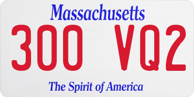 MA license plate 300VQ2