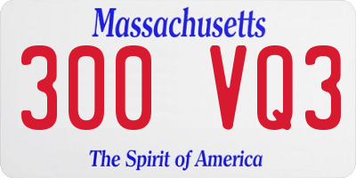 MA license plate 300VQ3