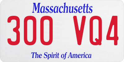 MA license plate 300VQ4