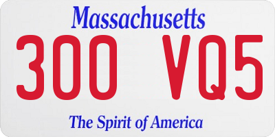 MA license plate 300VQ5