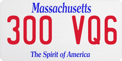 MA license plate 300VQ6