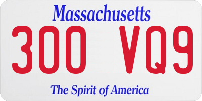 MA license plate 300VQ9