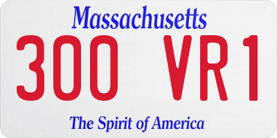 MA license plate 300VR1