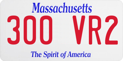 MA license plate 300VR2