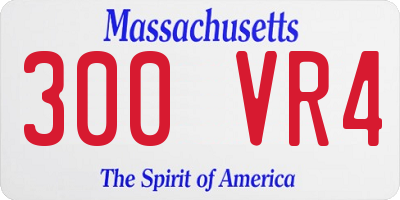 MA license plate 300VR4