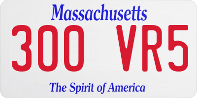 MA license plate 300VR5