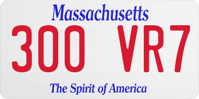 MA license plate 300VR7