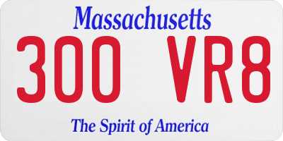 MA license plate 300VR8