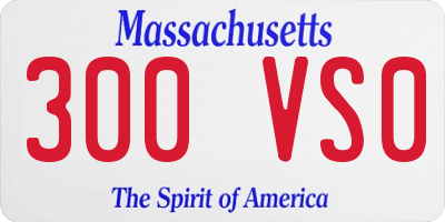 MA license plate 300VS0