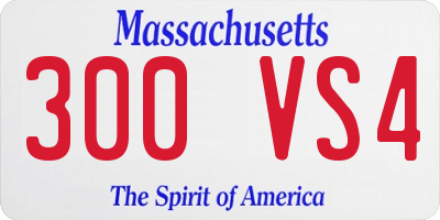 MA license plate 300VS4