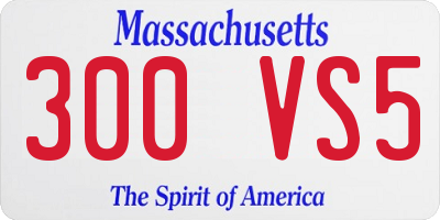 MA license plate 300VS5