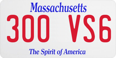 MA license plate 300VS6