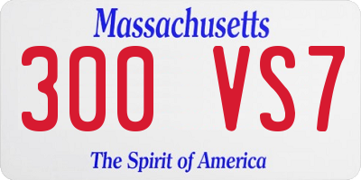MA license plate 300VS7