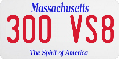 MA license plate 300VS8
