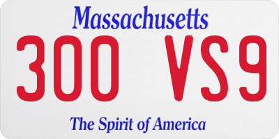 MA license plate 300VS9
