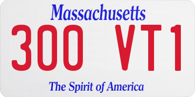 MA license plate 300VT1